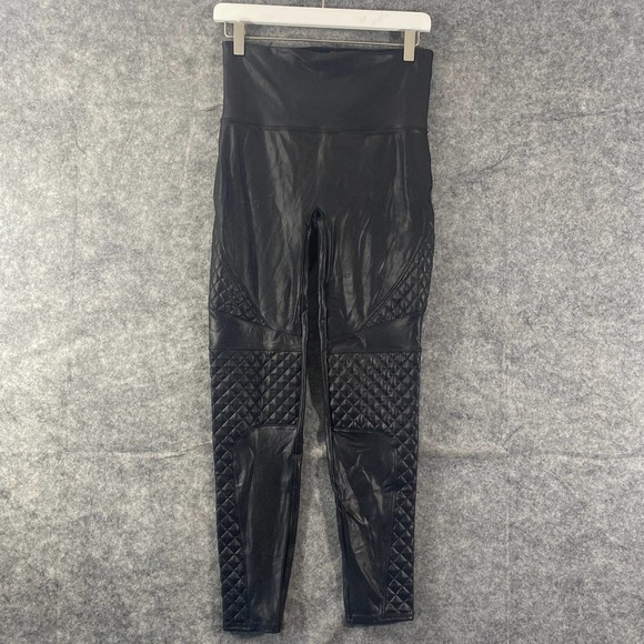 SPANX Black Quilted Leggings - Picture 2 of 15